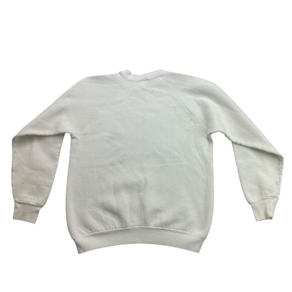 Vintage Christmas Sweatshirt Womens Large L White Gymnasts Beam on The Holidays - Picture 2 of 13